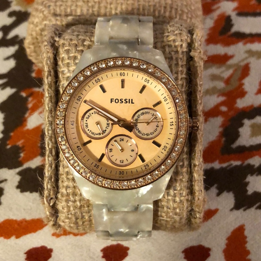 Fossil Stella Rose Gold women’s watch w resin band